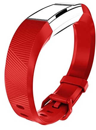 CoolGadget Armband für Fitbit Alta/HR Fitnessband Silikon Sport Rot | Ersatzarmband weich und atmungsaktiv, verstellbar, wasserfest, für Damen und Herren