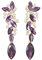 Viola Porpora Art Deco Nuziali Sposa Festa Strass Marquise Cluster Chandelier Lampadario Lunga Oro Statement Orecchini