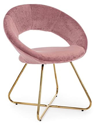 KONTE.DESIGN Poltroncina VANITY ORO Velluto Rosa
