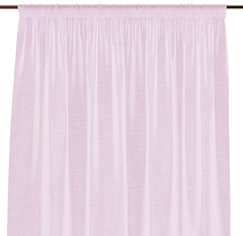 AmeliaHome Gardine 140x250 cm 1 St. Vorhang halbtransparent Kräuselband Rosa Lunare