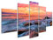 islandburner Bild auf Leinwand Segelboot Sonnenuntergang Ozean Vögel lebendige bunte Himmel Segeln als Fliegen Entfernung Wandbild Leinwandbild Bilder für Wohnzimmer GKWG-MFP