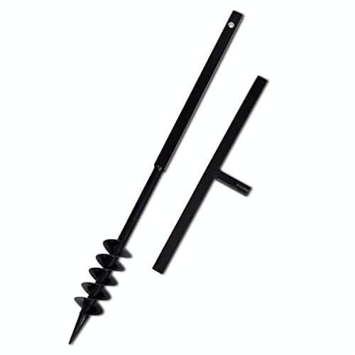 WIFESE Bohrer mit Griff 80 mm Benzin Erdbohrer für Bohrmaschine Garten Bodenbohrer Erdbohrgerät Spiralbohrer Handbohrer Erdlochbohrer Holzbohrer Metallbohrer Doppelspirale Eisen Schwarz