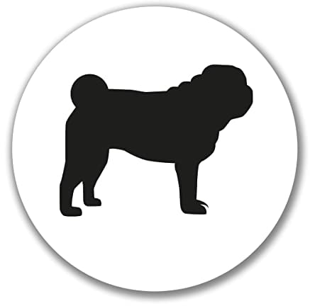 Huuraa Aufkleber Mops Silhouette Sticker 10cm mit Motiv für Hundefreunde Geschenk Idee für Freunde und Familie