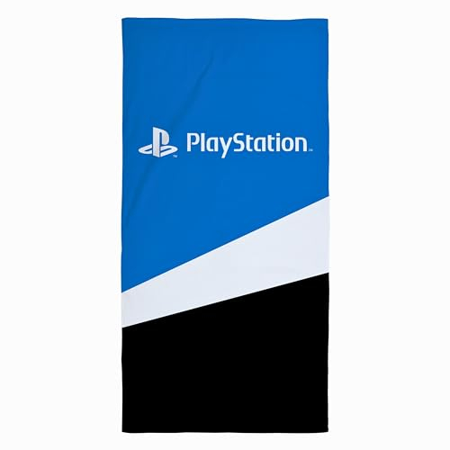 Character World Offizielles PlayStation-Handtuch, super weiches Gaming-Gefühl, Banner-Design, perfekt für Zuhause, Bad, Strand und Schwimmbad, Einheitsgröße, 70 cm x 140 cm