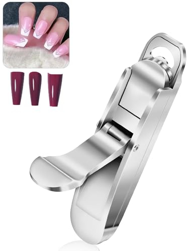 Coupe-Ongles en Acrylique, Guillotine Ongle Portatif en Acier Inoxydable pour les Ongles Artificiels et en Gel, Usage Domestique, en Salon et Nail Art