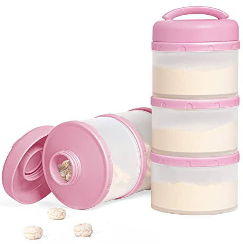 Termichy Boîte Doseuse à Poudre de Lait empilable, Paquet de 2 (bébé rose)