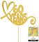 Personalised Wedding Anniversary Glitter Cake Topper - Gold Custom Colour Any Year/Age Love Heart Couple Celebration and Sprinkles - Decorations - Personalised Toppers for Cakes by Cakeshop