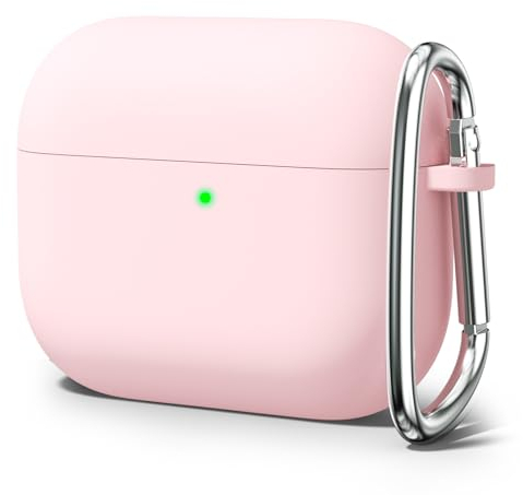 Oakxco für Airpods 3 Hülle Silikon Bunt Matt Glatt Dünn Weich Gummi Airpods 3 Generation Case, Mädchen Einfarbig Hart Plastik Slim TPU Aesthetic Silikonhülle mit Karabiner, Rosa Pink