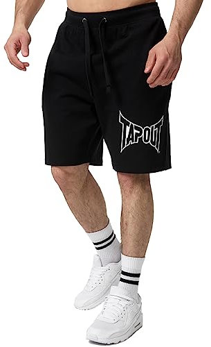 Tapout Herren Shorts Normale Passform Lifestyle Basic Shorts Black/White XL, 940007