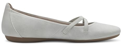 Tamaris Damen Riemchenballerinas, Frauen Flats,Sommerschuhe,Slipper,Ballerina-Schuhe,Ballett-Schuhe,Ballet-Flats,flach,Quartz,38 EU