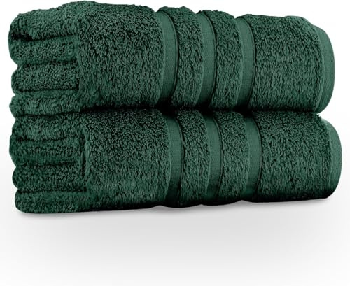 GC GAVENO CAVAILIA 550 GSM Hand Towels - Pack of 4 - Egyptian Cotton Towel - Highly Absorbent & Quick Dry Bathroom Towels Sets - Washable Spa Saloon Gym Towel, Dark Green