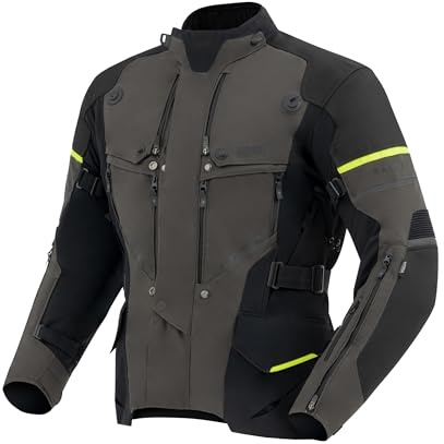 REBELHORN Range Motorradjacke Herren | Textil | Sympatex Membran | Schulter und Ellenbogenprotektoren Stufe 2 | Belüftungspaneele mit Fidlock | 3 Schichten | Größen bis 5XL