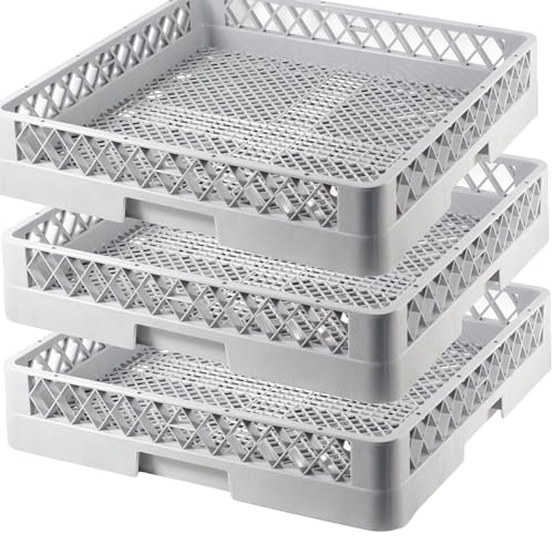 Gastronette 3 cesti per lavastoviglie per bicchieri, posate, cestello senza divisione, 50 x 50 cm, per lavastoviglie commerciali