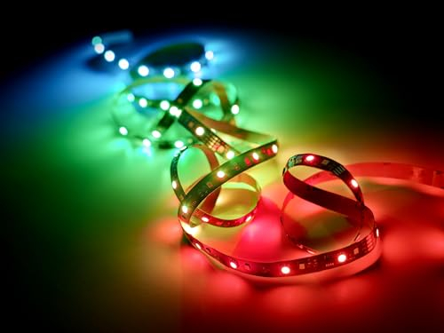 Reality Leuchten LED Stripe Racer R65555102, Kunststoff schwarz, inkl. 15 Watt RGB LED, Dynamic Light, Sound Control, 500cm kürzbar, Fernbedienung