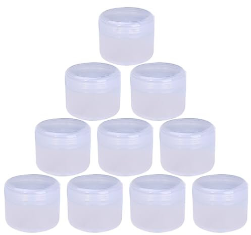 Lot de 10 petites boîtes avec couvercle pour cosmétiques, 100 ml, en plastique, à remplir, pour crèmes, lotions, baume à lèvres
