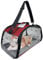 EVE Textile Hunde Tragetasche | Katzen Tragetasche | Hundetasche | Katzentasche | Hunde Umhängetasche | Katzen Umhängetasche | Atmungsaktive Tasche | Transparente Handtasche | 47x30x30 cm (Rot)