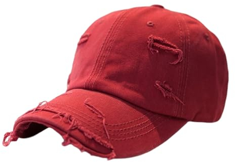 Jarseila Vintage Basecap Herren Baseballmütze Distressed Baseball Kappe Damen Retro Baumwolle Baseballkappe Verstellbar Outdoor 2025 Rot