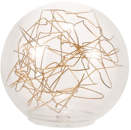 jojofuny Glas Lampenschirm Mit Drahtstruktur Für Pendelleuchten Elegante Runde Kugel Mit Dekorativem Design Ømm Für Kreative Beleuchtung Und Einfache Installation