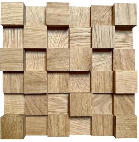 9er Set - IG Acoustics Akustik Diffusor 2D 500 – 9 Stück 30x30cm - Akustik Diffusor - Wandpaneel aus Holz - Akustikpaneel (Eiche hell)