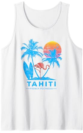 Tahiti, Polynésie. Coucher de soleil sur les palmiers Débardeur