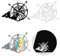 3 Pièces Autocollants Boussole Graphiques Voiture, Stickers Camping Car Exterieur, pour SUV Caravanes Rose des Vents ou Moto - Taille : 18 x 13 cm - Protection Solaire et Imperméable