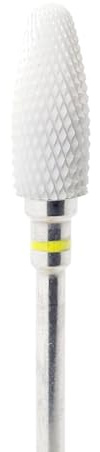 MedixPlus Lima per unghie in ceramica a forma di cono per lucidatura e toelettatura, punta per trapano per unghie con stelo da 3/32, strumenti per podologia (fine), bianco