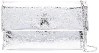 PATRIZIA PEPE FLY CLUTCH METALLIC Art. 8B5460L112, silber / schwarz