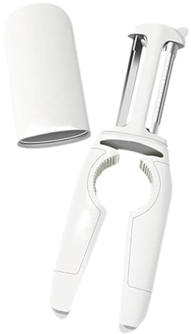 Liwein Pelador Patatas, pelador de tomates, Hoja Giratoria Mango Ergonómico Antideslizante, 2 Peladores en 1 para Pelar Papas, Zanahorias y Todo Tipo de Verduras y Frutas, Blanco
