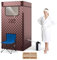 RELAX4LIFE Mobile Dampfsauna 3L, Heimsauna mit Fernbedienung&Saunastuhl, Sitzsauna mit 9 Temperaturstufen, Timer&Vernebelungsfunktion, Mini Sauna 1000W Verdampfer, Saunakabine 91x91x183cm (Kaffee)