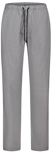 PALLTEX Alfredo Kochhose 100% Baumwolle Kochhose Herren/Damen Baumwolle Bäckerhose mit Kordelzug verstellbare Taille EN 13688
