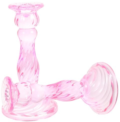 IMIKEYA 2 Sätze Kerzenhalter Kerzenständer Kerzengläser Vintage Kerzengießset Kerzenlaterne Candle Lamp Teelicht Lichter Terrarium Glasverzierung Einfache Leuchter Rosa 2 Stück * 2