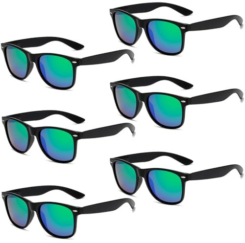 6 Stücke Bunte Sonnenbrille Set Neon Lustige Sonnenbrillen Vintage Brillen Party für Herren Damen