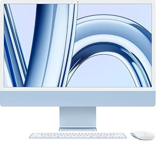 2023 Apple iMac with Apple M3 Chip (24-inch, 8GB RAM, 512GB SSD Storage) (QWERTY English) Blue (Renewed)