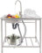 AOOUNGM Fregadero de acero inoxidable independiente, lavabo de acero inoxidable, 1 lavabo, fregadero de cocina de acero inoxidable, fregadero con armario bajo para exterior e interior, fregadero de