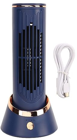ZenithAur Bladeless Tower Fan, Quiet Portable Desk Fan with 3 Speeds, 360° Oscillation, Ideal for Home Office and Bedroom Comfort