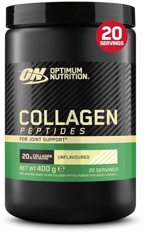 Optimum Nutrition Poudre de Peptides de Collagène avec Vitamine C pour Articulations, Non Aromatisé, 20 g Collagène par Portion, 400g, 20 Doses