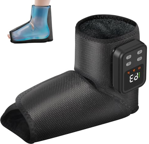 Relassy Fußmassagegerät, 3-IN-1 Fussmassagegerät Elektrisch mit Wärme,Luftkompression und Vibration Massage, 40–60 °C Schnelles Erhitzen, Massagegerät für Fußsohle, Fußrücken und Knöchel (1 Stück)