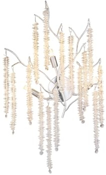 Ausgefallene große Wandleuchte mit Kristall Behang, Höhe 60cm