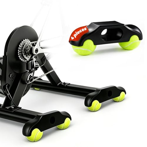 4 Stück Rocker Plate Feet, Tennisballfüße Kompatibel mit Wahoo Kickr Core 2, Zubehör für Fahrrad Rollentrainer mit 8 Tennisbällen, Stabil, stoßdämpfend, Steigern Sie Ihr Indoor Cycling Erlebnis