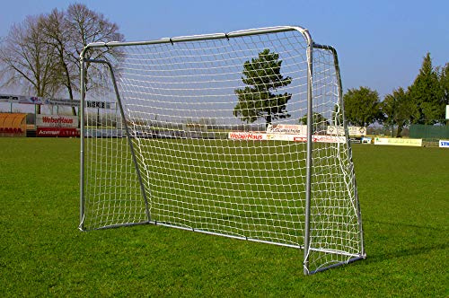 Fussballtor aus Stahl - 2,15 x 1,50m - mit Klicksystem und Zubehör - Torwand optional - Perfekt für den Garten - WETTERFEST und ROBUST