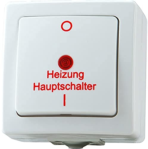 Kopp Nautic Heizungshauptschalter, Aufputz, für Feuchtraum, 250V (10A), IP44, 565302003, arktis-weiß