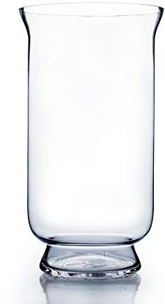 WGV Transparente Hurricane – Vela en Vaso de Cristal jarrón/portavelas, 15 Pulgadas