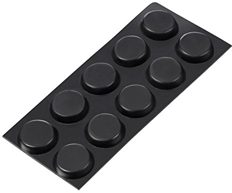 haggiy peha Elastikpuffer, schwarz, selbstklebend, rund 13 mm, 4 mm Höhe, 2 * 10 Stück