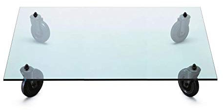 Fontana Arte Tavolo Con Ruote - Table Basse sur roulettes, Transparent Verre 120x120cm