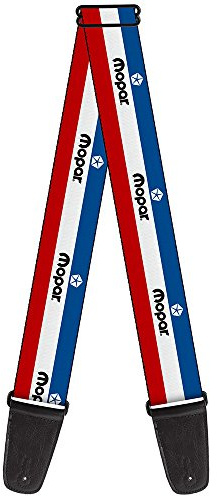 Buckle-Down GS-WMP006 Guitar Strap - MOPAR Logo/Stripe Blue/White/Red