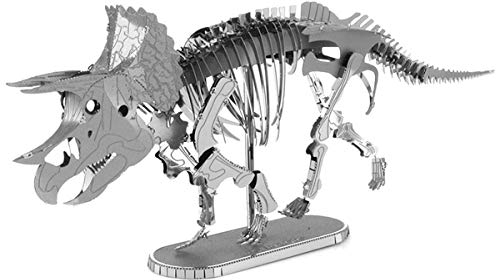 Fascinations MMS101 Metal Earth Metallbausätze - Dinosaurier Triceratops, lasergeschnittener 3D-Konstruktionsbausatz, 3D Metall Puzzle, DIY Modellbausatz mit 2 Metallplatinen, ab 14 Jahre