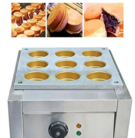 Commercial ?lectrique type 9?trou Rouge Bean machine ? g?teaux Cake gaufrier machine de roue avec plaque de cuivre (220?V)