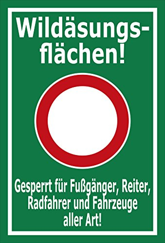 Melis-Folienwerkstatt Schild Wild-äsungsflächen - 30x20cm - 3mm Hartschaum – 20 VAR S00359-002-E