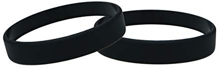 J&R Silikonarmbänder, Jugendgrößen, 10 Stück, Schwarz
