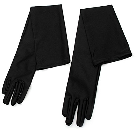 LUOEM Damen lang elastische Handschuhe Elegante Brauthandschuhe Abendhandschuhe für Abschlussfeier Party Ellbogenlänge 55 CM 1 Paar